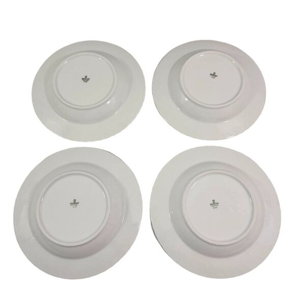 Schonwald Germany White Swirl Rimmed 9” Porcelain Salad Soup Bowls – Set of 4 - Picture 2 of 16